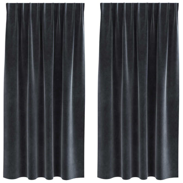 Vidaxl verduisterende gordijnen 2 pcs donkergrijs 140 x 175 cm fluweel