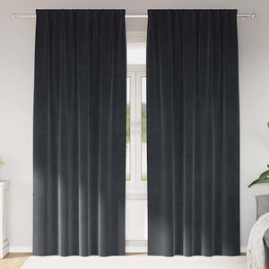 Vidaxl verduisterende gordijnen 2 pcs donkergrijs 140 x 245 cm fluweel