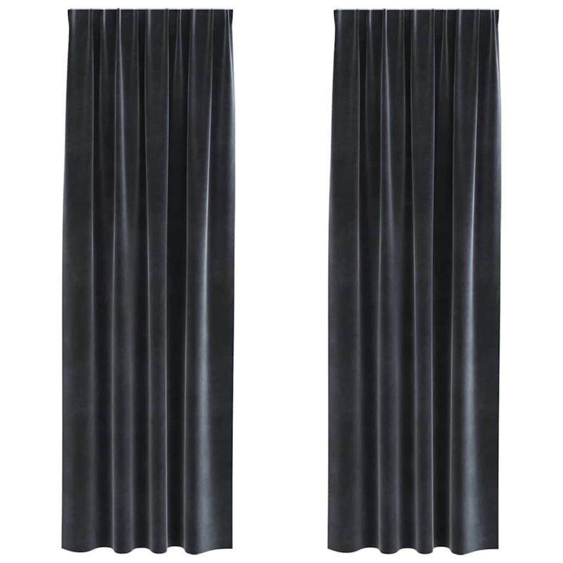 Chargez l'image dans la visionneuse de la galerie, Vidaxl verduisterende gordijnen 2 pcs donkergrijs 140 x 245 cm fluweel
