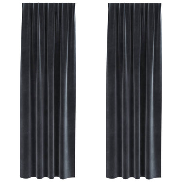 Vidaxl verduisterende gordijnen 2 pcs donkergrijs 140 x 260 cm fluweel
