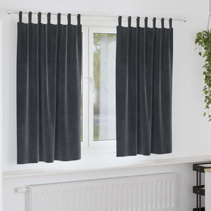 Vidaxl verduisterende gordijnen 2 pcs donkergrijs 140 x 175 cm fluweel
