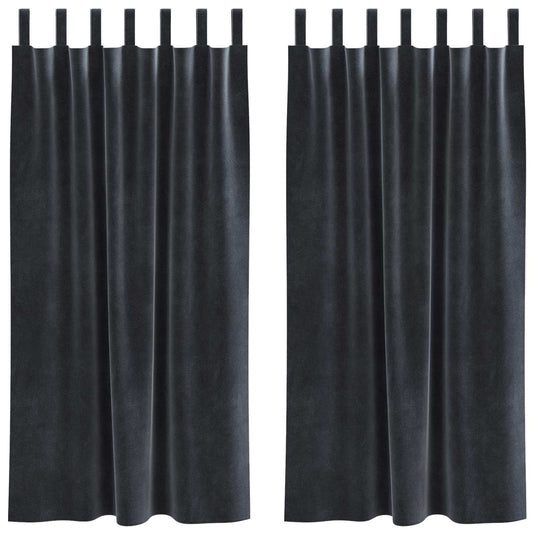 Vidaxl verduisterende gordijnen 2 pcs donkergrijs 140 x 175 cm fluweel