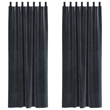 Vidaxl verduisterende gordijnen 2 pcs donkergrijs 140 x 225 cm fluweel