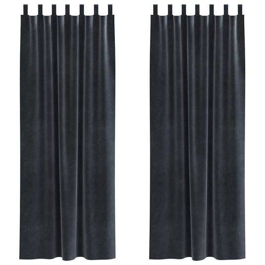 Vidaxl verduisterende gordijnen 2 pcs donkergrijs 140 x 245 cm fluweel
