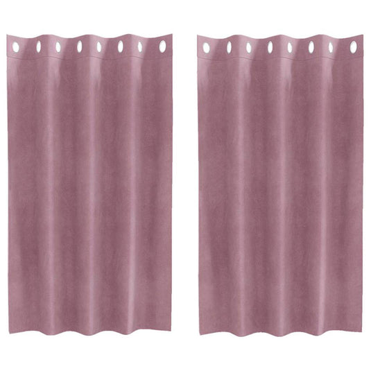 Vidaxl verduisterende gordijnen 2 pcs donkerroze 140 x 140 cm fluweel