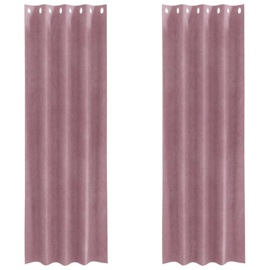 Vidaxl verduisterende gordijnen 2 pcs donkerroze 140 x 245 cm fluweel