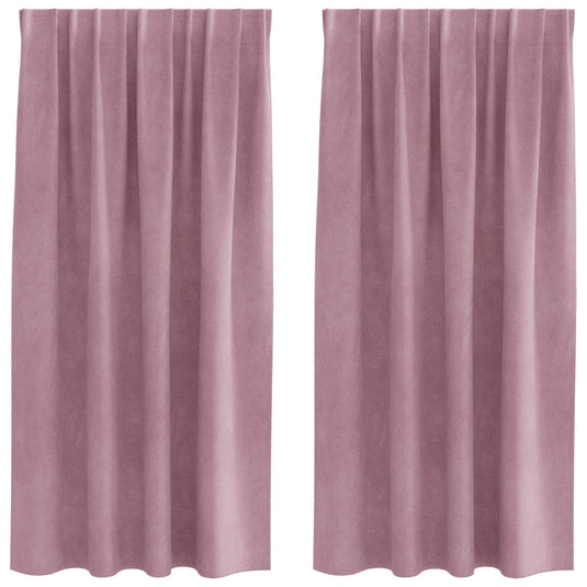 Vidaxl verduisterende gordijnen 2 pcs donkerroze 140 x 175 cm fluweel