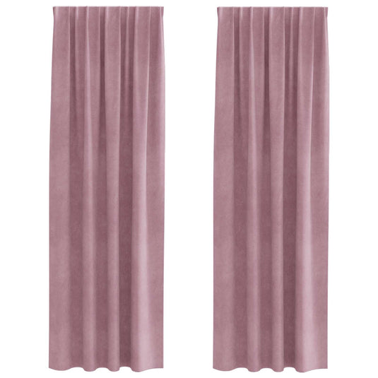 Vidaxl verduisterende gordijnen 2 pcs donkerroze 140 x 260 cm fluweel