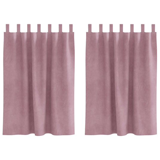 Vidaxl verduisterende gordijnen 2 pcs donkerroze 140 x 140 cm fluweel