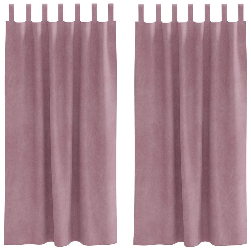 ギャラリービューアに画像をロードする, Vidaxl verduisterende gordijnen 2 pcs donkerroze 140 x 175 cm fluweel

