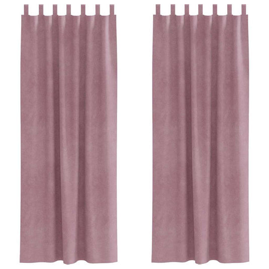Vidaxl verduisterende gordijnen 2 pcs donkerroze 140 x 245 cm fluweel