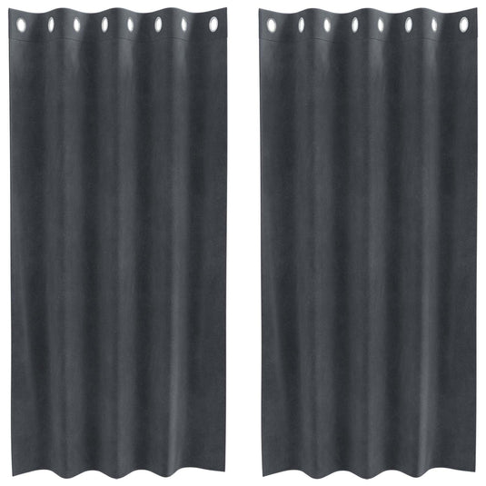 Vidaxl verduisterende gordijnen 2 pcs lichtgrijs 140 x 175 cm fluweel