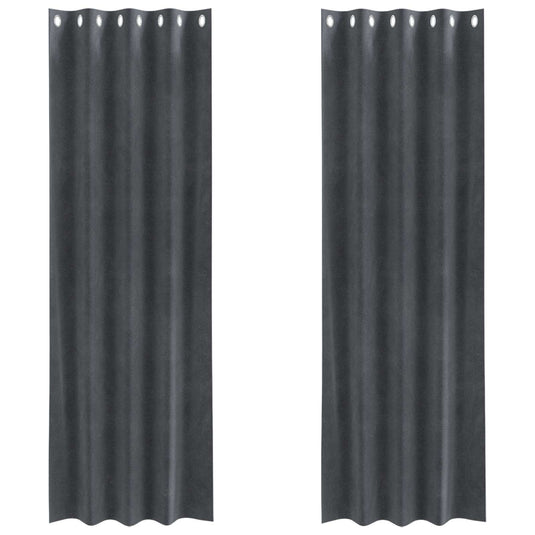 Vidaxl verduisterende gordijnen 2 pcs lichtgrijs 140 x 225 cm fluweel