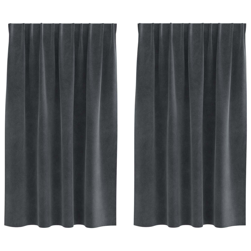 ギャラリービューアに画像をロードする, Vidaxl verduisterende gordijnen 2 pcs lichtgrijs 140 x 140 cm fluweel
