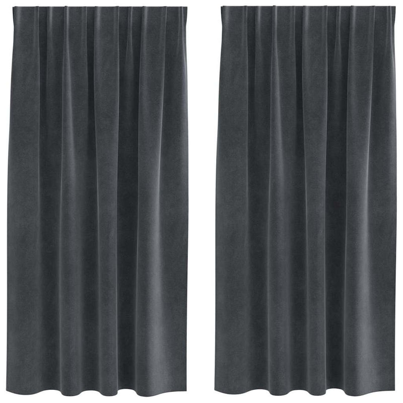 ギャラリービューアに画像をロードする, Vidaxl verduisterende gordijnen 2 pcs lichtgrijs 140 x 175 cm fluweel
