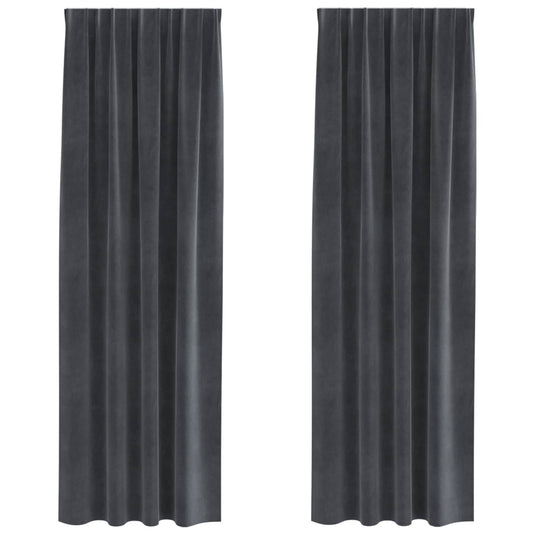 Vidaxl verduisterende gordijnen 2 pcs lichtgrijs 140 x 260 cm fluweel