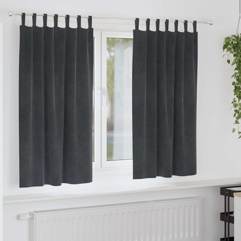 ギャラリービューアに画像をロードする, Vidaxl verduisterende gordijnen 2 pcs lichtgrijs 140 x 175 cm fluweel
