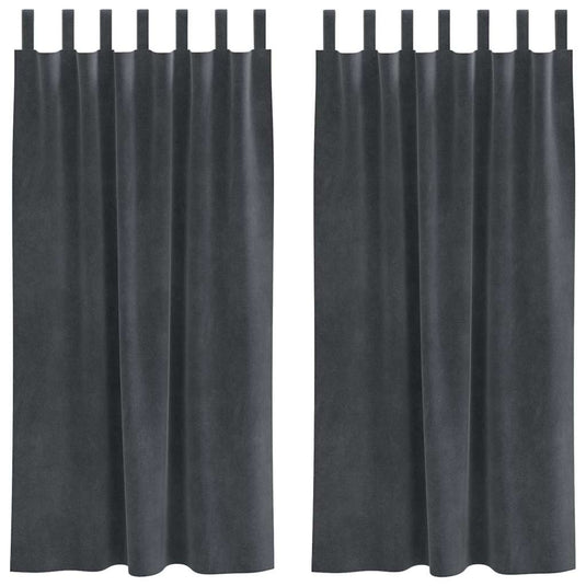 Vidaxl verduisterende gordijnen 2 pcs lichtgrijs 140 x 175 cm fluweel