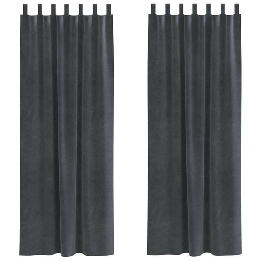 Vidaxl verduisterende gordijnen 2 pcs lichtgrijs 140 x 225 cm fluweel