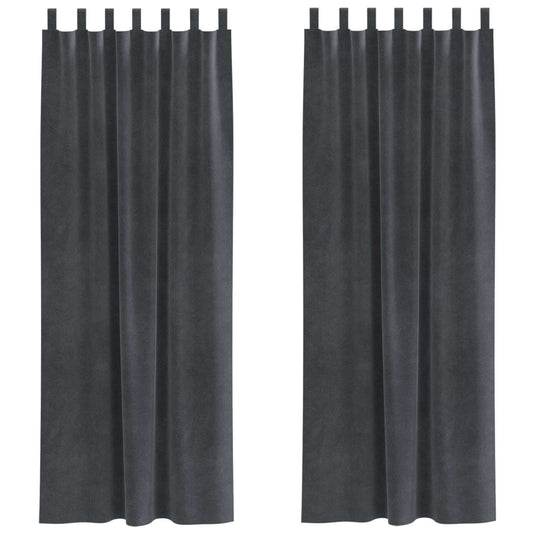 Vidaxl verduisterende gordijnen 2 pcs lichtgrijs 140 x 245 cm fluweel