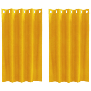 Vidaxl verduisterende gordijnen 2 pcs mosterdgeel 140 x 140 cm fluweel