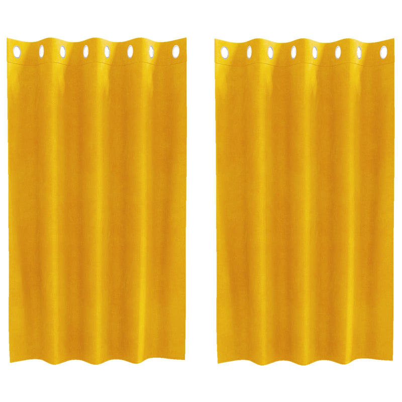ギャラリービューアに画像をロードする, Vidaxl verduisterende gordijnen 2 pcs mosterdgeel 140 x 140 cm fluweel
