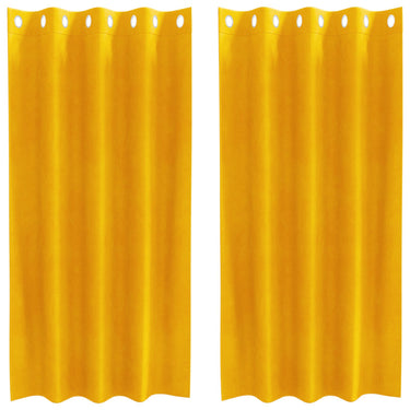 Vidaxl verduisterende gordijnen 2 pcs mosterdgeel 140 x 175 cm fluweel