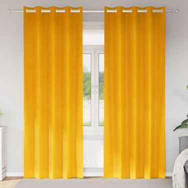 Vidaxl verduisterende gordijnen 2 pcs mosterdgeel 140 x 260 cm fluweel