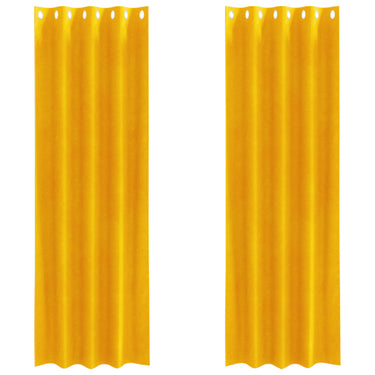 Vidaxl verduisterende gordijnen 2 pcs mosterdgeel 140 x 260 cm fluweel