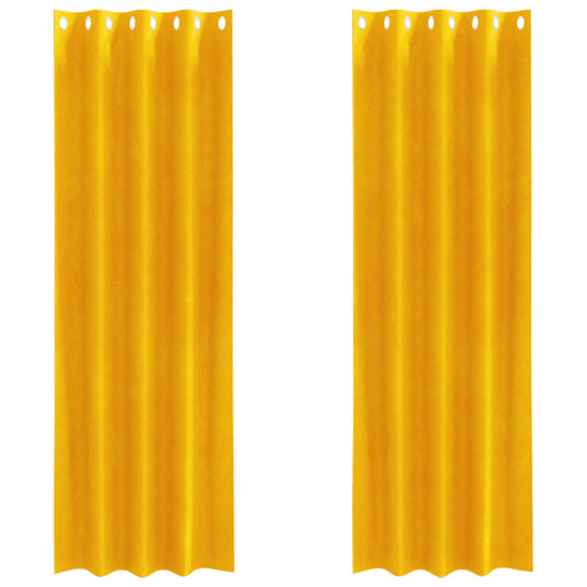 Vidaxl verduisterende gordijnen 2 pcs mosterdgeel 140 x 260 cm fluweel