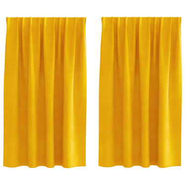 Vidaxl verduisterende gordijnen 2 pcs mosterdgeel 140 x 140 cm fluweel