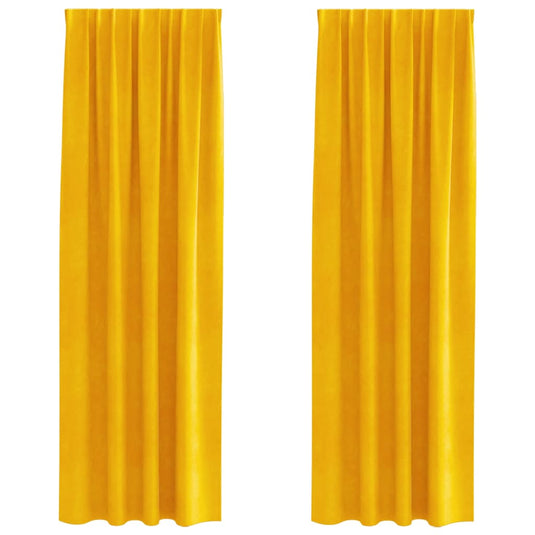 Vidaxl verduisterende gordijnen 2 pcs mosterdgeel 140 x 245 cm fluweel
