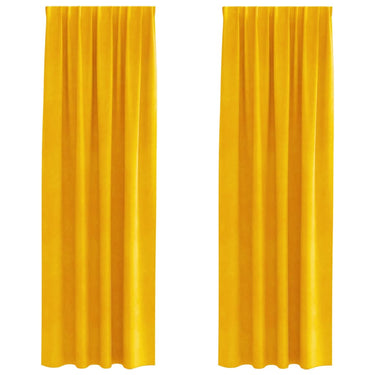 Vidaxl verduisterende gordijnen 2 pcs mosterdgeel 140 x 260 cm fluweel