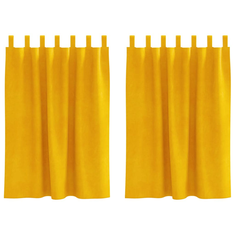 ギャラリービューアに画像をロードする, Vidaxl verduisterende gordijnen 2 pcs mosterdgeel 140 x 140 cm fluweel
