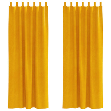 Vidaxl verduisterende gordijnen 2 pcs mosterdgeel 140 x 225 cm fluweel