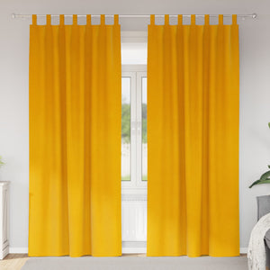 Vidaxl verduisterende gordijnen 2 pcs mosterdgeel 140 x 245 cm fluweel