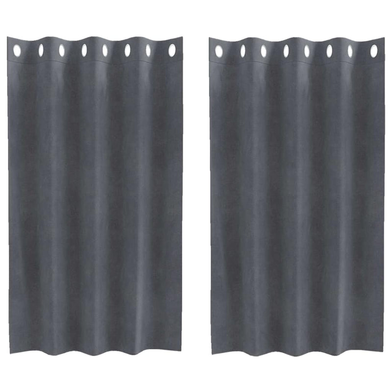 Afbeelding laden in galerijviewer, Vidaxl verduisterende gordijnen 2 pcs lichtgrijs 140 x 140 cm fluweel
