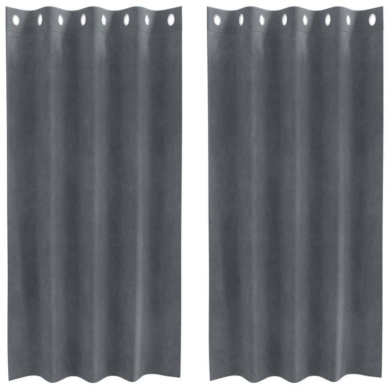 Afbeelding laden in galerijviewer, Vidaxl verduisterende gordijnen 2 pcs lichtgrijs 140 x 175 cm fluweel
