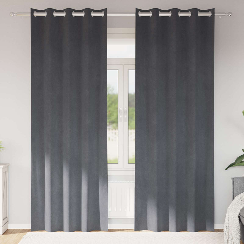 Afbeelding laden in galerijviewer, Vidaxl verduisterende gordijnen 2 pcs lichtgrijs 140 x 225 cm fluweel
