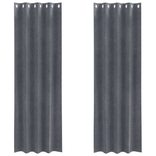 Vidaxl verduisterende gordijnen 2 pcs lichtgrijs 140 x 245 cm fluweel