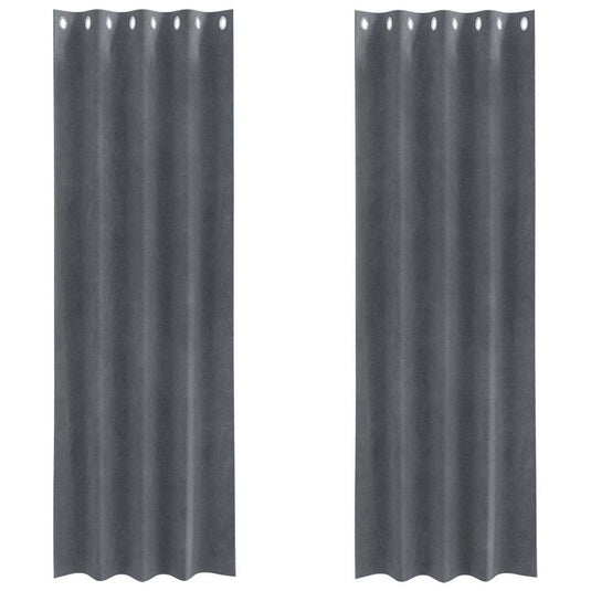 Vidaxl verduisterende gordijnen 2 pcs lichtgrijs 140 x 260 cm fluweel
