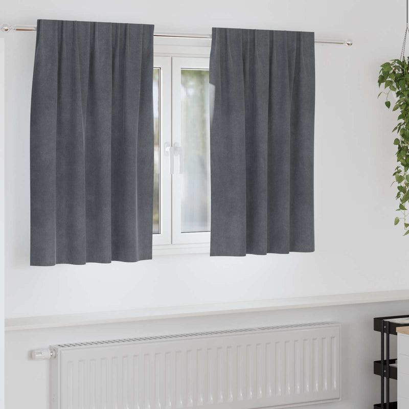 Afbeelding laden in galerijviewer, Vidaxl verduisterende gordijnen 2 pcs lichtgrijs 140 x 140 cm fluweel
