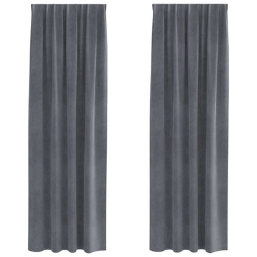 Vidaxl verduisterende gordijnen 2 pcs lichtgrijs 140 x 225 cm fluweel