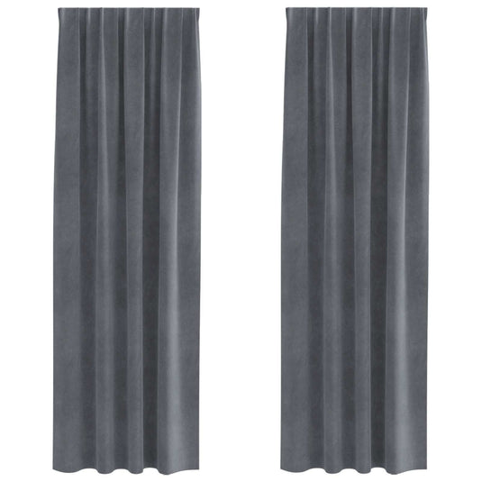 Vidaxl verduisterende gordijnen 2 pcs lichtgrijs 140 x 260 cm fluweel