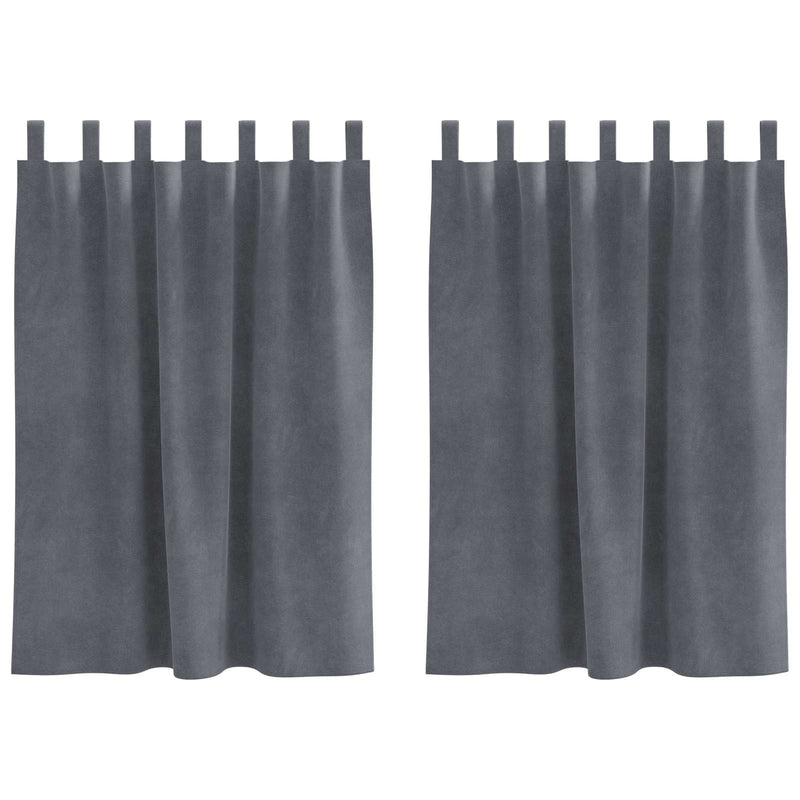Afbeelding laden in galerijviewer, Vidaxl verduisterende gordijnen 2 pcs lichtgrijs 140 x 140 cm fluweel
