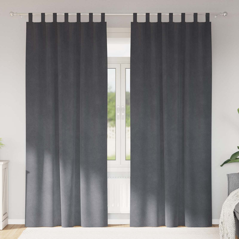 Afbeelding laden in galerijviewer, Vidaxl verduisterende gordijnen 2 pcs lichtgrijs 140 x 225 cm fluweel
