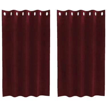 Vidaxl verduisterende gordijnen 2 pcs wijnrood 140 x 140 cm fluweel