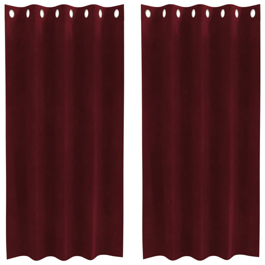 Vidaxl verduisterende gordijnen 2 pcs wijnrood 140 x 175 cm fluweel