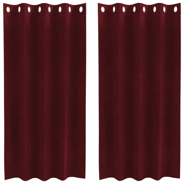 Vidaxl verduisterende gordijnen 2 pcs wijnrood 140 x 175 cm fluweel