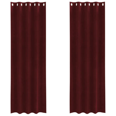 Vidaxl verduisterende gordijnen 2 pcs wijnrood 140 x 225 cm fluweel